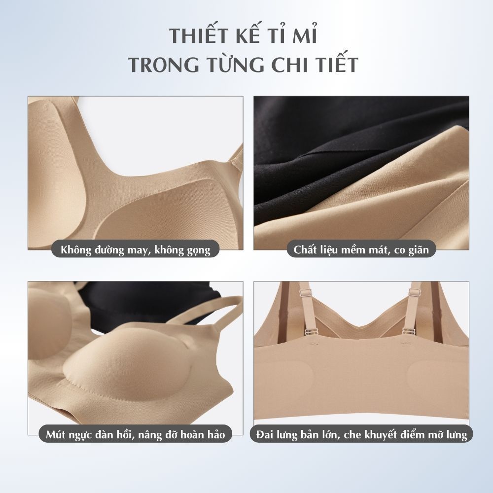 Áo Bra Nữ TOKYOLIFE Không Gọng Không Viền Nâng Ngực Đệm Mỏng Mềm Mịn - 40005088