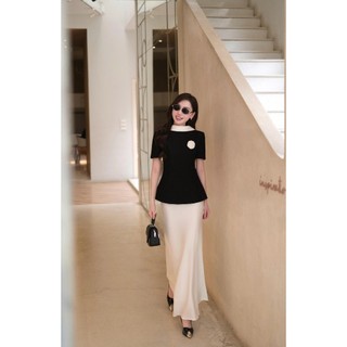 [TẶNG CHARM] Áo Peplum Thiết Kế Cổ Trụ Lụa Tô Châu SOLIIN Đen/Đỏ/Nâu Phong Cách Sang Trọng Thanh Lịch MIA TOP