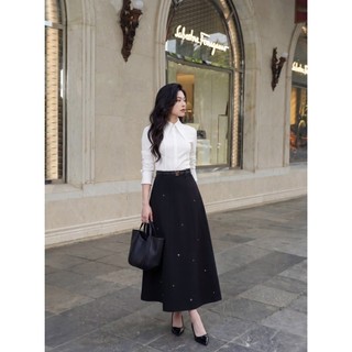 Chân Váy Dáng Xòe Tôn Eo Thiết Kế Đính Đá SOLIIN Phong Cách Thanh Lịch Công Sở DORA SKIRT