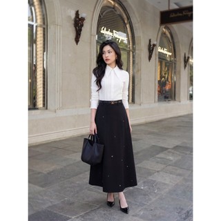 Chân Váy Dáng Xòe Tôn Eo Thiết Kế Đính Đá SOLIIN Phong Cách Thanh Lịch Công Sở DORA SKIRT
