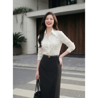[VOUCHER 20%] Áo Sơ Mi Trắng Basic Thiết Kế Cổ Đức SOLIIN Chất Liệu Basic Form Tôn Dáng Thanh Lịch VELY SHIRT