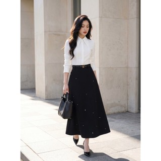 Chân Váy Dáng Xòe Tôn Eo Thiết Kế Đính Đá SOLIIN Phong Cách Thanh Lịch Công Sở DORA SKIRT