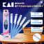 Set 5 dao cạo lông mày lông mặt Kai Kazor BTM Beauty Guar thân kim loại màu xanh có lưới bảo vệ và nắp nhựa bảo vệ