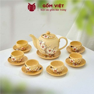 Bộ ấm chén vẽ tay dáng minh long nhiều họa tiết, dung tích 500ml, 650ml và 850ml - Gốm sứ Bát Tràng - Gốm Việt
