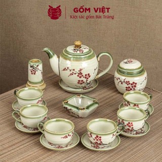 Bộ ấm chén vẽ tay dáng minh long nhiều họa tiết, dung tích 500ml, 650ml và 850ml - Gốm sứ Bát Tràng - Gốm Việt