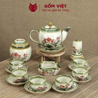 Bộ ấm chén vẽ tay dáng minh long nhiều họa tiết, dung tích 500ml, 650ml và 850ml - Gốm sứ Bát Tràng - Gốm Việt