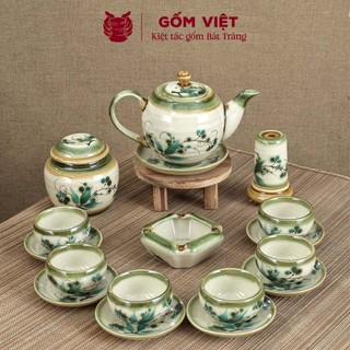 Bộ ấm chén vẽ tay dáng minh long nhiều họa tiết, dung tích 500ml, 650ml và 850ml - Gốm sứ Bát Tràng - Gốm Việt