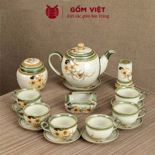Bộ ấm chén vẽ tay dáng minh long nhiều họa tiết, dung tích 500ml, 650ml và 850ml - Gốm sứ Bát Tràng - Gốm Việt