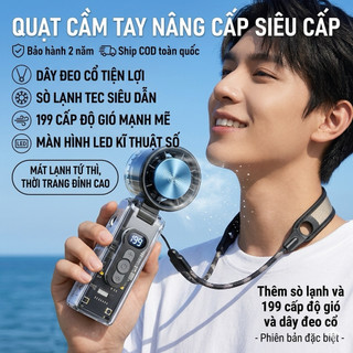 Quạt Tích Điện Mini Trong Suốt HighSpeed FC08 – Tích Hợp Sò Lạnh & Màn Hình LED