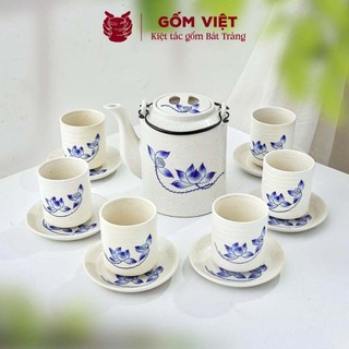 Bộ ấm tích uống chè vẽ tay nhiều họa tiết, dung tích 0.75L, 1L, 1,5L - Gốm sứ Bát Tràng - Gốm Việt