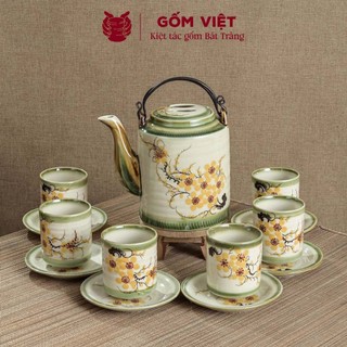 Bộ ấm tích uống chè vẽ tay nhiều họa tiết, dung tích 0.75L, 1L, 1,5L - Gốm sứ Bát Tràng - Gốm Việt