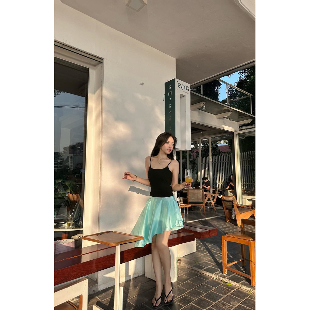 Chân Váy Lụa Xoè Màu Xanh Tiffany ,Hồng Pastel ,Trắng Kem Có Quần Bảo Hộ Chất lụa Mát Rũ không Nhăn🌺