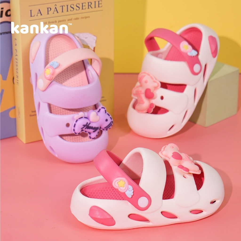 Sandal Cho Bé Gái KanKanStore Xăng Đan Trẻ Em Đính Kèm Sticker Pony KA113