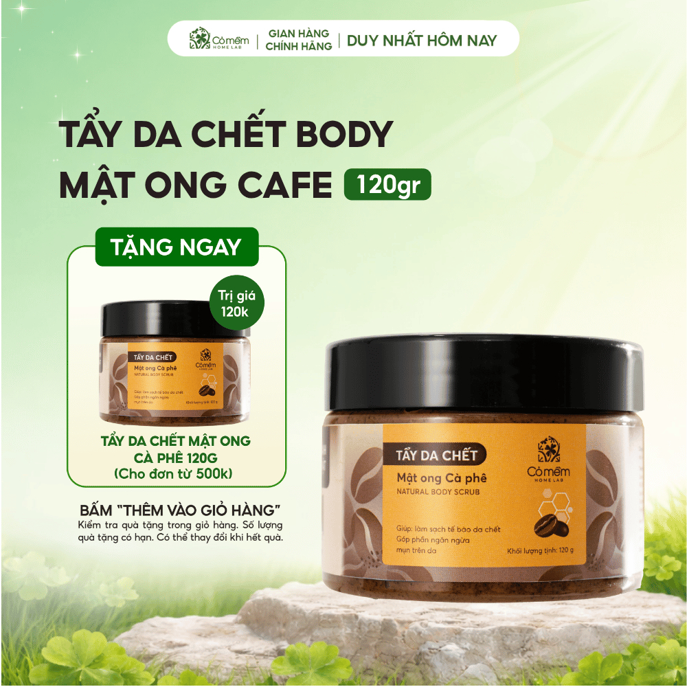 Tẩy Da Chết Body Mật Ong Cà Phê Làm Sạch Da Cho Da Mịn Màng Sáng Sạch Cỏ Mềm 120g