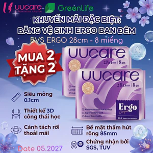 Combo Băng vệ sinh UUcare Ergo ban ngày và đêm 28cm 8 Miếng