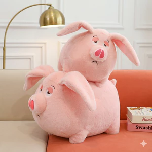 Gấu Bông Heo Hồng Mắt Buồn Đáng Yêu, Gấu Lợn Cute Siêu Kute Tai Dài