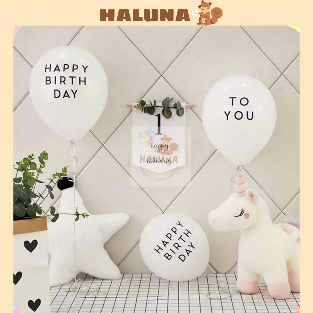 Bong Bóng In Chữ HAPPY BIRTHDAY TO YOU, Trang Trí Sinh Nhật Phong Cách Hàn Quốc