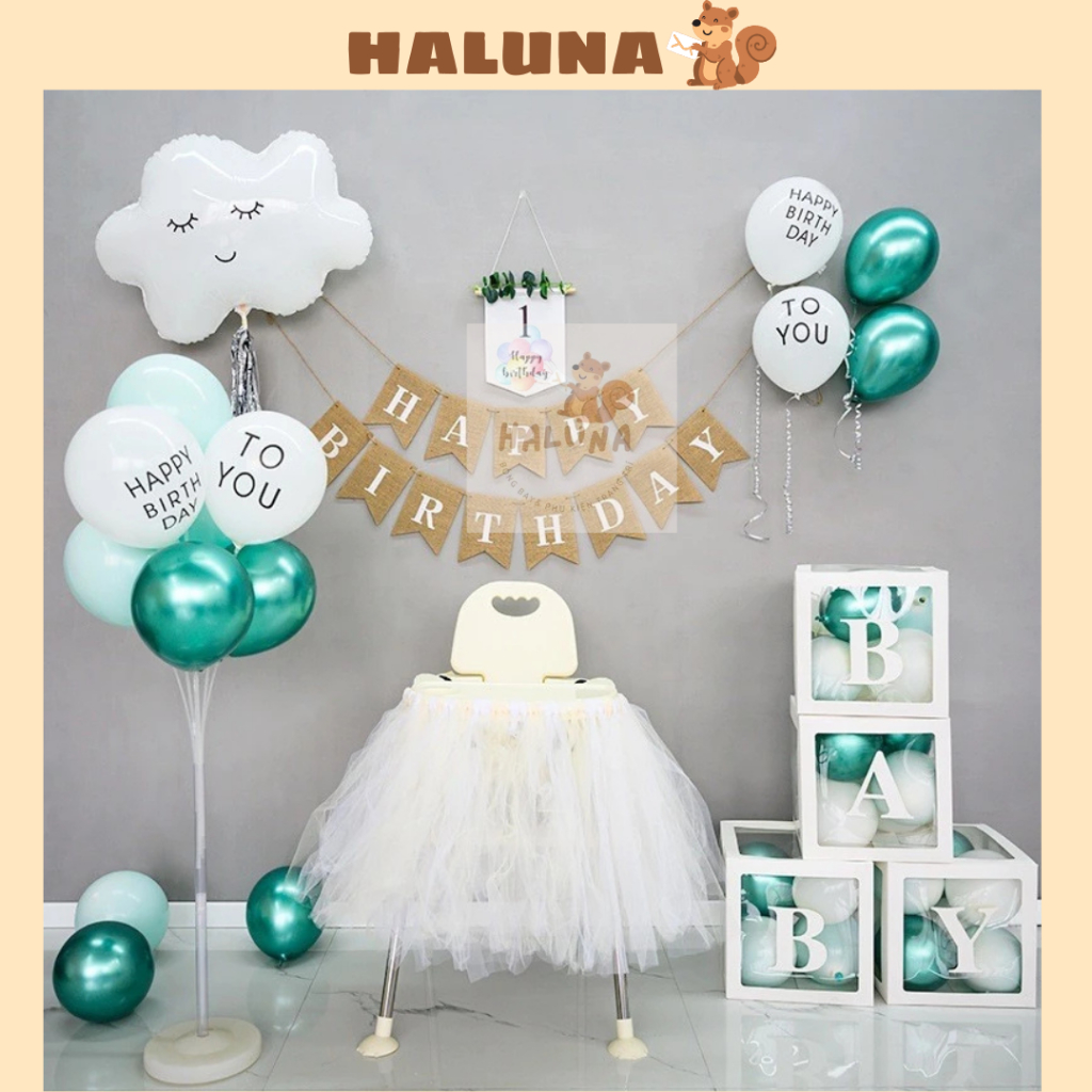 Bong Bóng In Chữ HAPPY BIRTHDAY TO YOU, Trang Trí Sinh Nhật Phong Cách Hàn Quốc