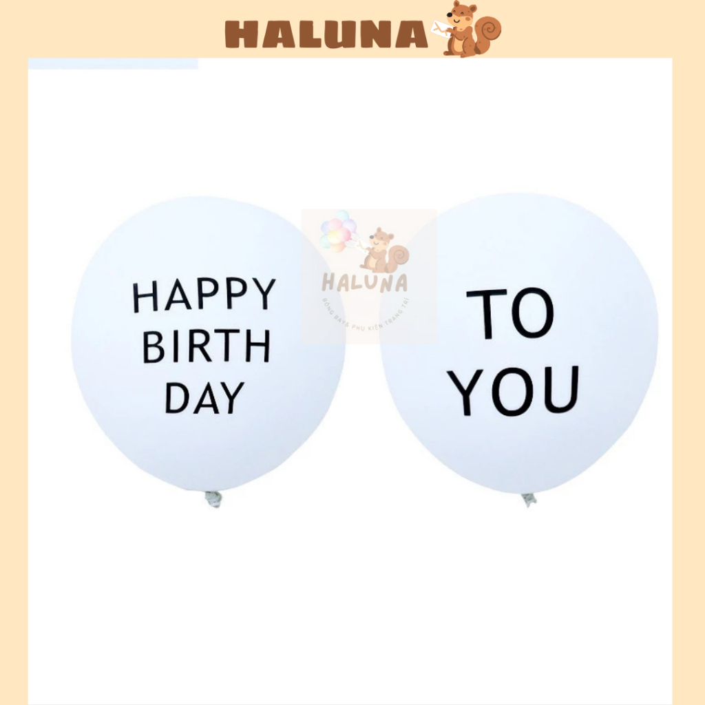 Bong Bóng In Chữ HAPPY BIRTHDAY TO YOU, Trang Trí Sinh Nhật Phong Cách Hàn Quốc