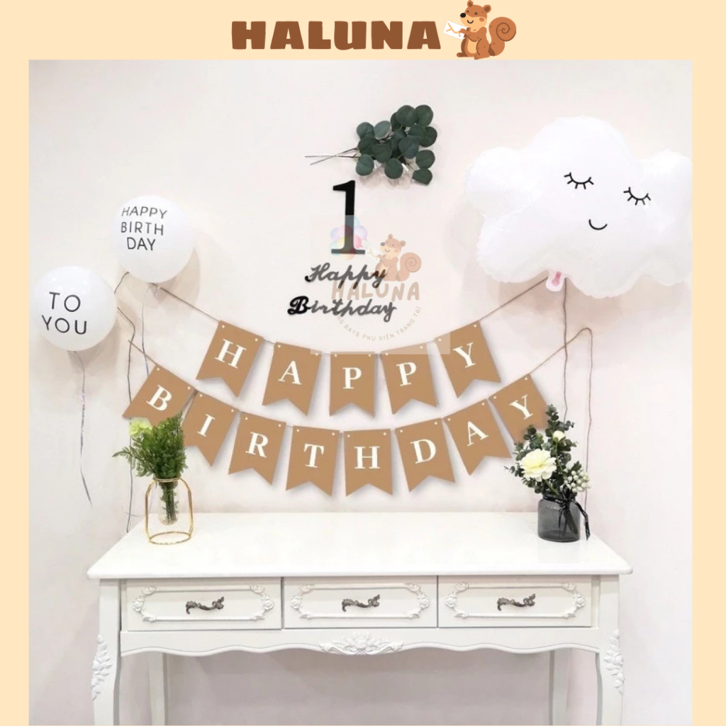 Bong Bóng In Chữ HAPPY BIRTHDAY TO YOU, Trang Trí Sinh Nhật Phong Cách Hàn Quốc