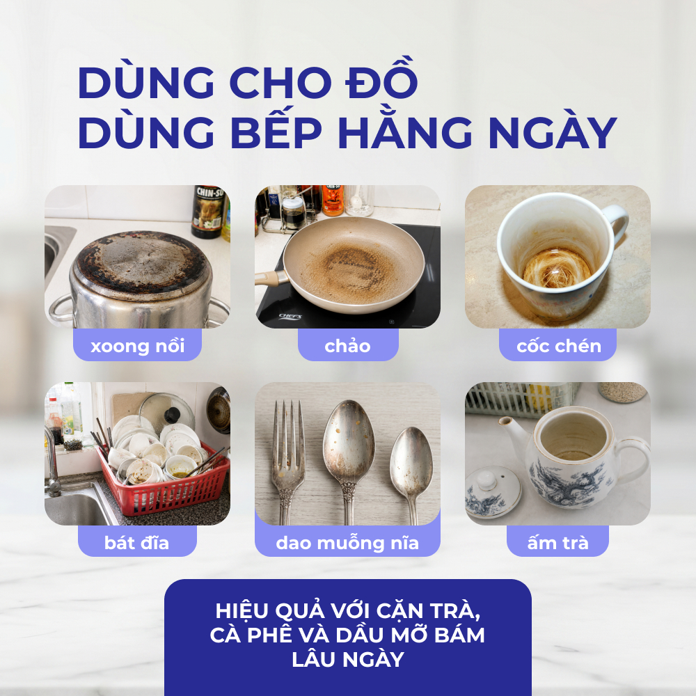 Bột Tẩy Dầu Mỡ Oxy Đa Năng BRANDFREE, Tẩy Xoong Nồi Cháy, Nhà Bếp, Nhà Tắm, Khử Mùi 500g/1kg
