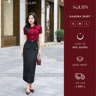 [HỎA TỐC-MỚI VỀ] Chân Váy Nữ Bút Chì Dáng Dài Công Sở SOLIIN Thiết Kế Khóa Kéo Lệ Trẻ Trung Thanh Lịch SANDRA SKIRT