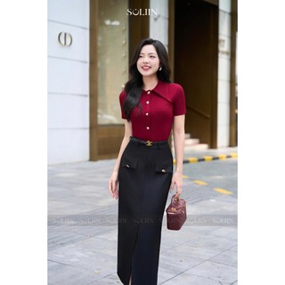 [HỎA TỐC-MỚI VỀ] Chân Váy Nữ Bút Chì Dáng Dài Công Sở SOLIIN Thiết Kế Khóa Kéo Lệ Trẻ Trung Thanh Lịch SANDRA SKIRT