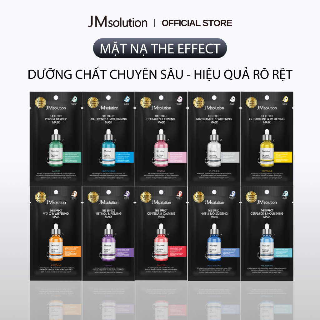 JMsolution Combo 10 Miếng Mặt Nạ The Effect Mask 24ml Chính Hãng Cấp Hỗ Trợ  Ẩm Sâu, Phục Hồi & Làm Sáng Da