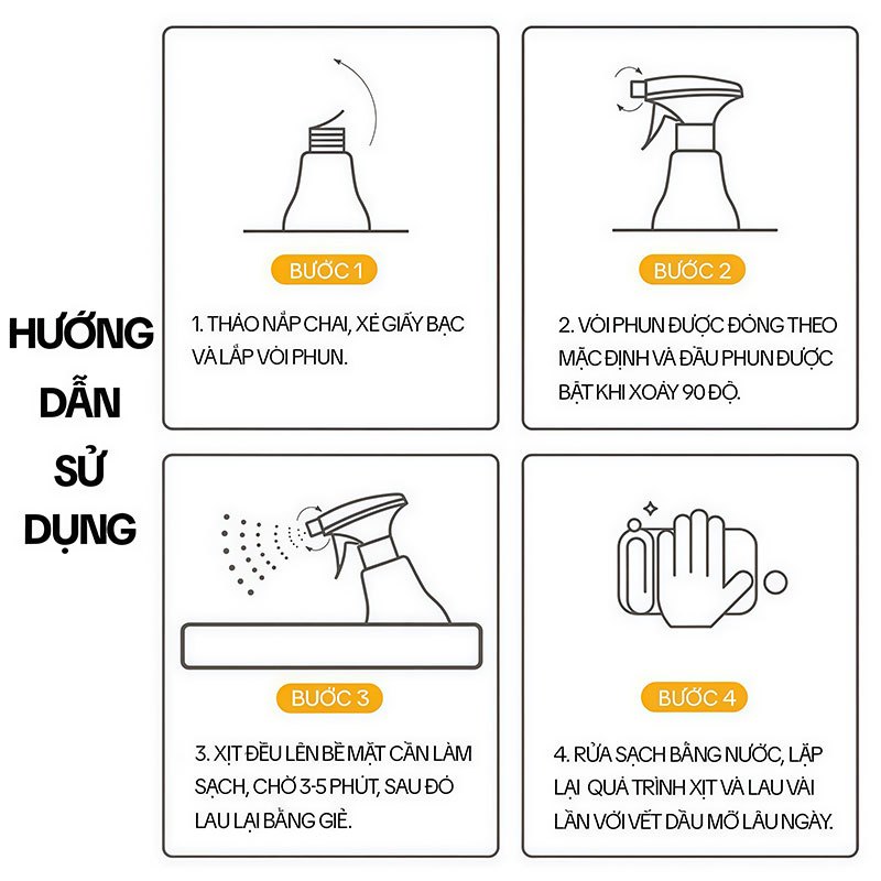 Tẩy Dầu Mỡ Nhà Bếp HGO, Làm Sạch Máy Hút Mùi, Bếp Gas, Bếp Từ, Xoong Nồi, Tường Bếp 500ML
