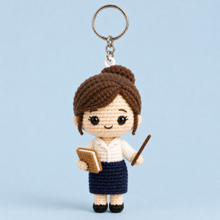 Móc Khóa Len Lendo Nghề Bác Sĩ Giáo Viên Phi Công 12cm Handmade Amigurumi Quà Tặng Phụ Kiện Balo Chìa Khóa Xinh Xắn