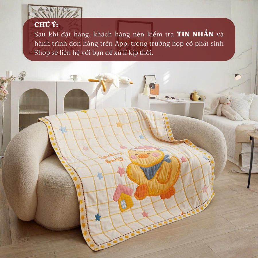 (CH697)Chăn hè Organic với họa tiết con vật siêu to cực dễ thương cho các bé MemminbeddingLuxury