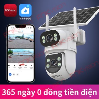 [FNKvision] Camera năng lượng mặt trời 4G Yoosee, 2 mắt 12MP D38Z/4G , xoay chuyển quan sát 360 độ, bảo hành 12 tháng