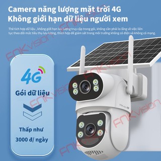 [FNKvision] Camera năng lượng mặt trời 4G Yoosee, 2 mắt 12MP D38Z/4G , xoay chuyển quan sát 360 độ, bảo hành 12 tháng