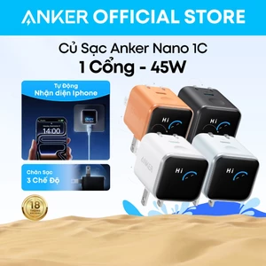 Củ sạc nhanh Anker Nano A121D 45W, thiết kế chân gập, sạc nhanh iPhone 17/16/Samsung
