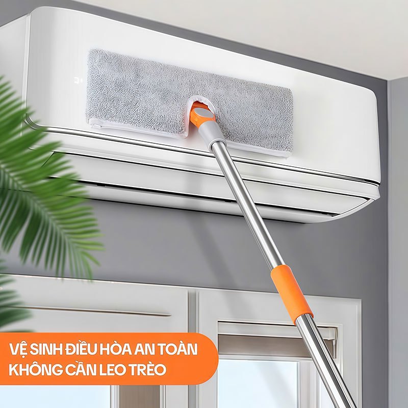 Cây Lau Trần Nhà KITIMOP CEILING, Cây Lau Tường Hình Chữ Nhật Xoay 360 Độ, Cán Dài 2M