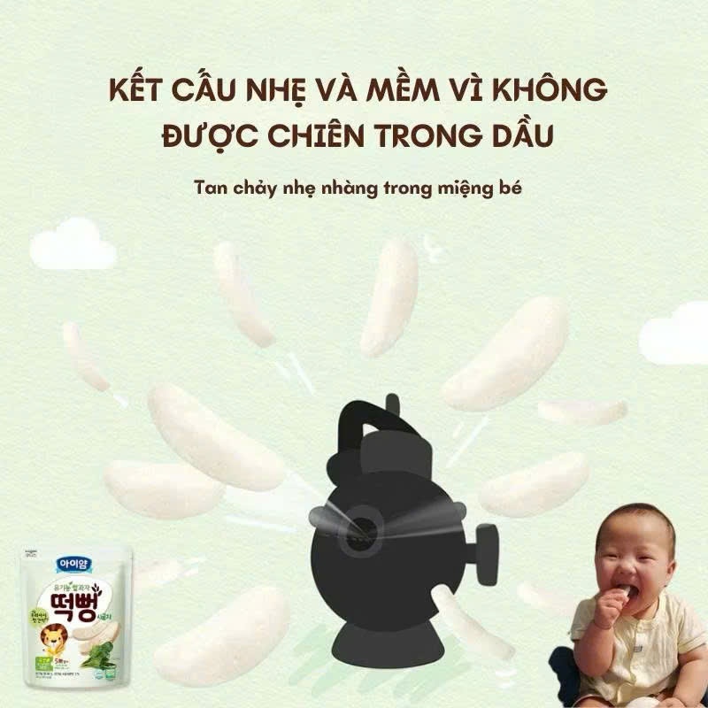 Bánh Gạo Ăn Dặm Hữu Cơ ILDONG Ayiyum 30g Cho Bé 5M+. Bánh Gạo Ăn Dặm Cho Bé