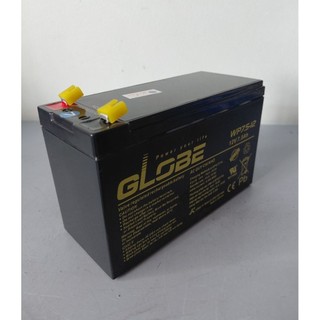 Bình ắc quy 12v khô dùng cho lưu điện ups, bình xịt thuốc, cửa cuốn globe PA 12-7.5 | 12V - 7.5Ah