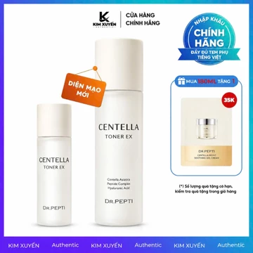 [MUA 180ML TẶNG 1 GÓI KEM DƯỠNG] Toner dưỡng ẩm Dr Pepti Centella Toner EX 30ML/180ML