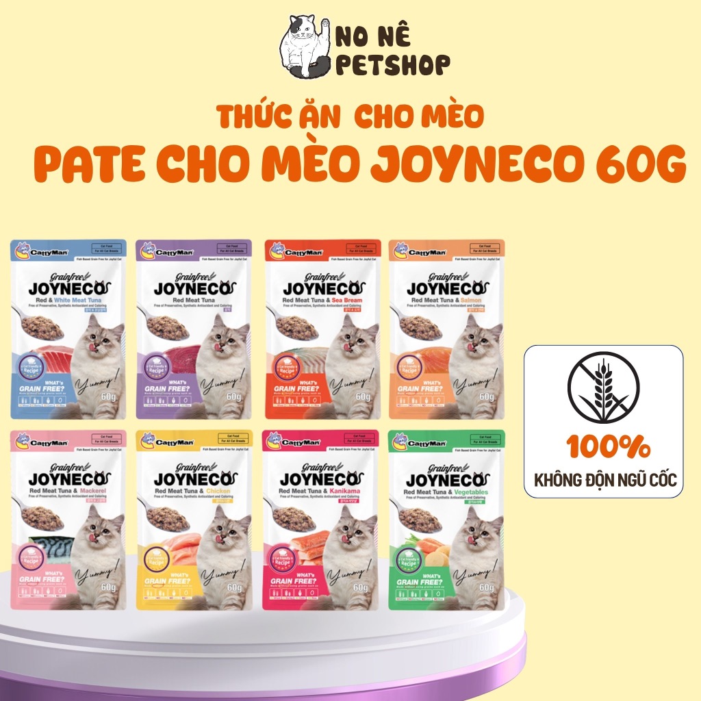 Pate Cho Mèo Joyneco 60g Pate Không Độn Ngũ Cốc Bổ Sung Dinh Dưỡng