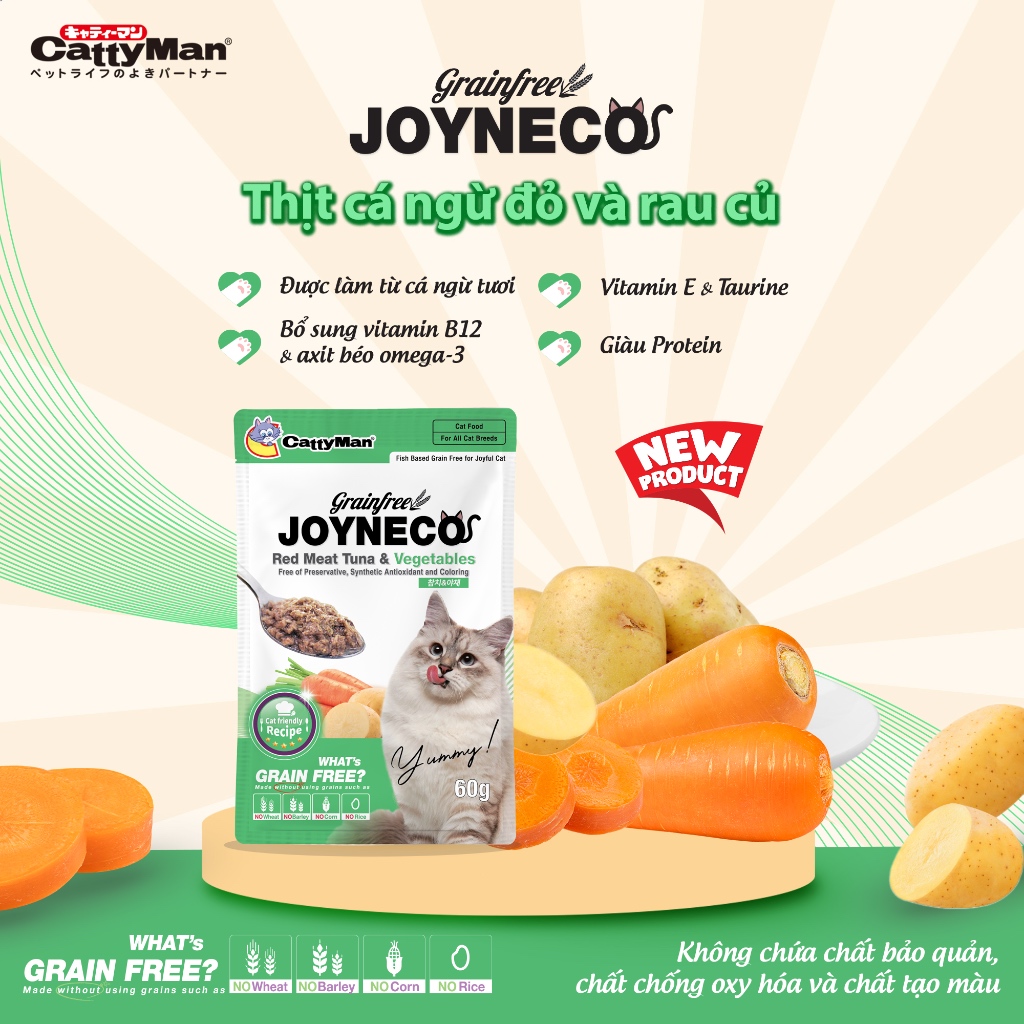 Pate Cho Mèo Joyneco 60g Pate Không Độn Ngũ Cốc Bổ Sung Dinh Dưỡng