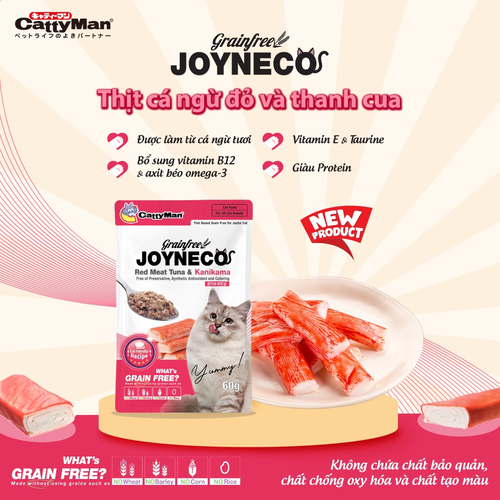 Pate Cho Mèo Joyneco 60g Pate Không Độn Ngũ Cốc Bổ Sung Dinh Dưỡng