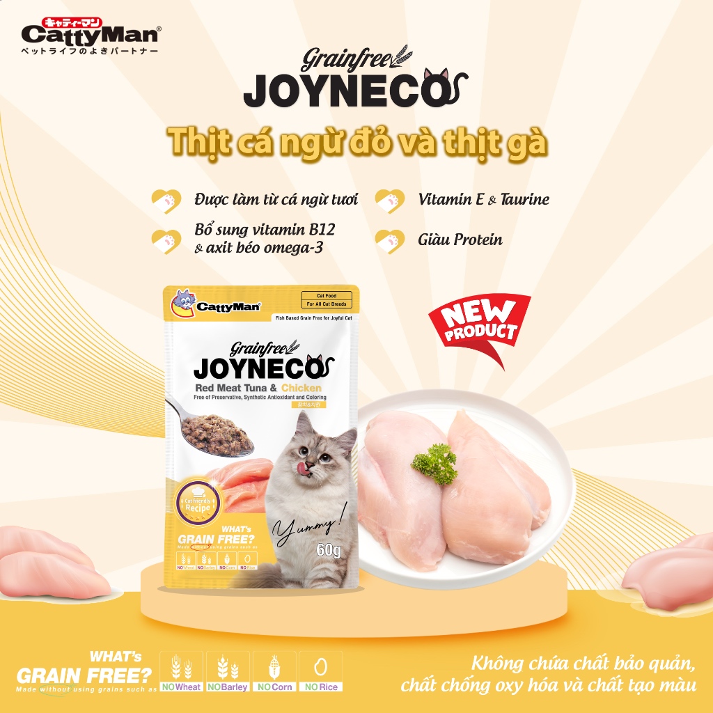 Pate Cho Mèo Joyneco 60g Pate Không Độn Ngũ Cốc Bổ Sung Dinh Dưỡng