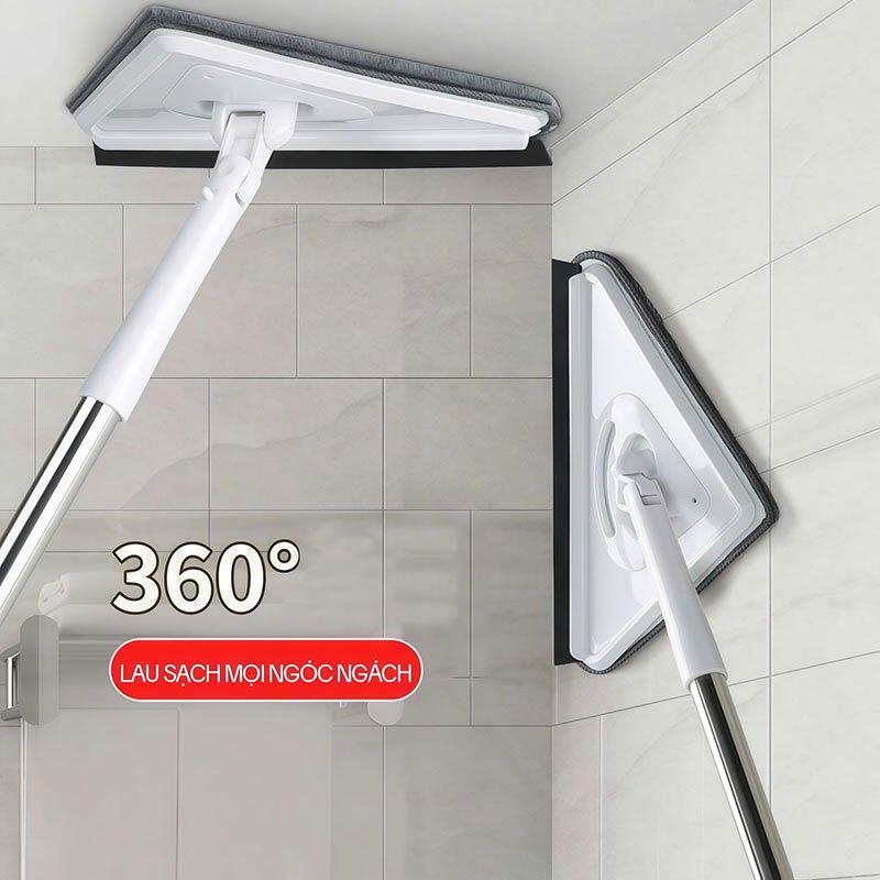 Cây Lau Trần Nhà KITIMOP A3, Cây Lau Tường Hình Tam Giác Xoay 360 Độ, Cán Dài 150CM