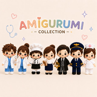 Móc Khóa Len Lendo Nghề Bác Sĩ Giáo Viên Phi Công 12cm Handmade Amigurumi Quà Tặng Phụ Kiện Balo Chìa Khóa Xinh Xắn