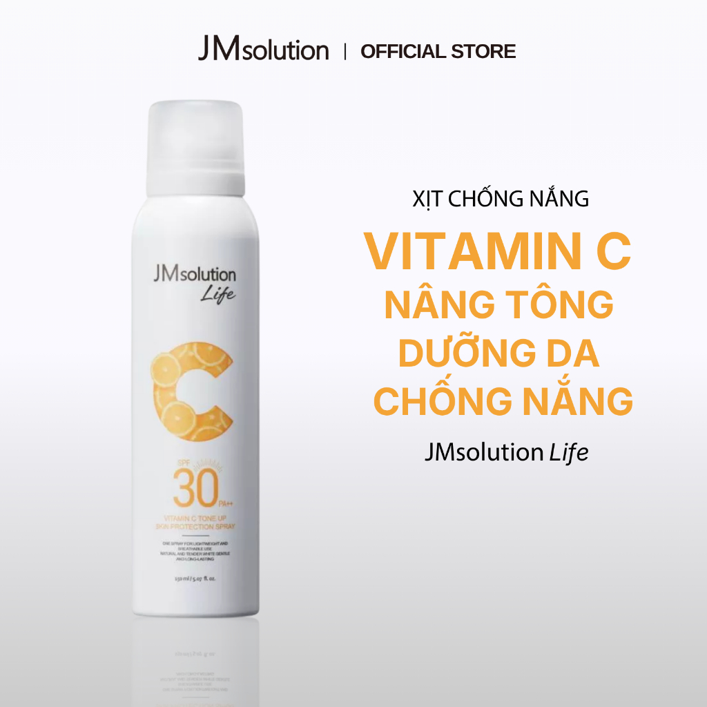 JMsolution Life Xịt Dưỡng Thể Chống Nắng Nâng Tông Chính hãng Vitamin C Tone Up Skin Protection Spray 150ml