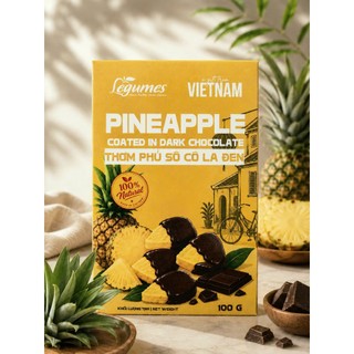 Xoài Sấy Dẻo Phủ Socola Đen / Thơm Sấy Dẻo Phủ Socola Đen 100g - Đặc Sản Việt Nam - Trái Cây Sấy Phủ Chocolate