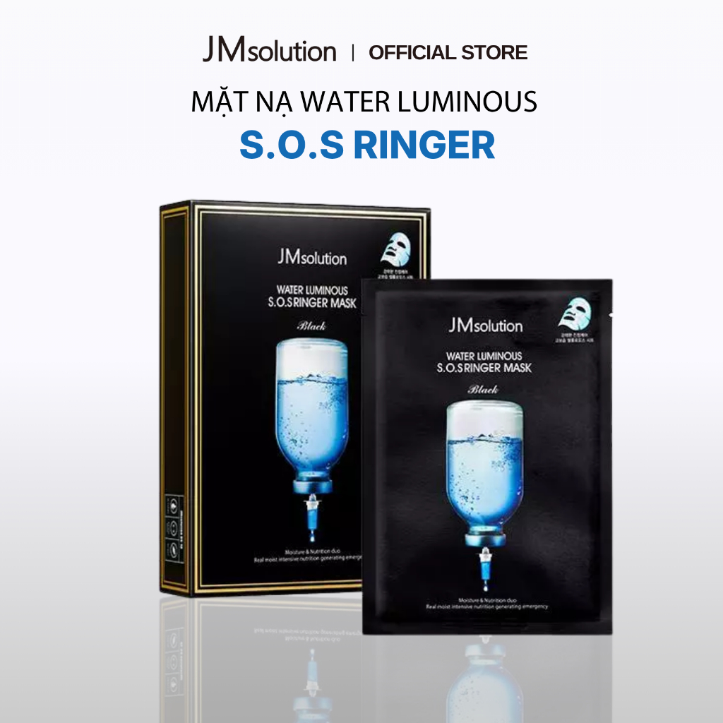 JMsolution Mặt Nạ Dưỡng Ẩm Và Làm Dịu Da Water Luminous S.O.S Ringer Mask Black 35ml Chính Hãng