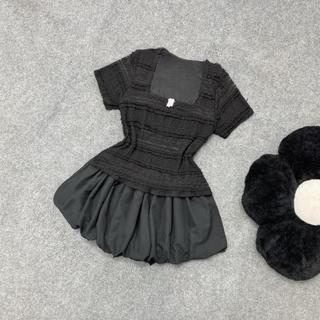 Set Áo Váy Bigsize Nữ Áo Thun Vải Ren Mỏng Mềm Mại Phối Chân Váy Bí Cho Nữ Chubby SET939