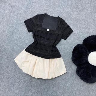 Set Áo Váy Bigsize Nữ Áo Thun Vải Ren Mỏng Mềm Mại Phối Chân Váy Bí Cho Nữ Chubby SET939