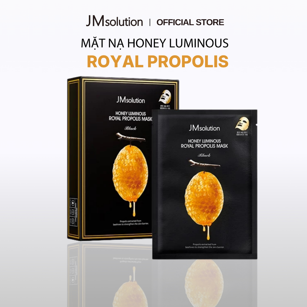 JMsolution Mặt Nạ Mật Ong Honey Luminous Royal Propolis Mask Black 30ml Hỗ Trợ Dưỡng Sáng Và Dưỡng Ẩm Chính Hãng